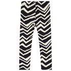 Girls Black & Ivory Zig Zag Leggings, 1, hi-res