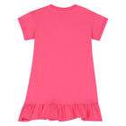 Girls Pink Embellished Logo Dress, 2, hi-res