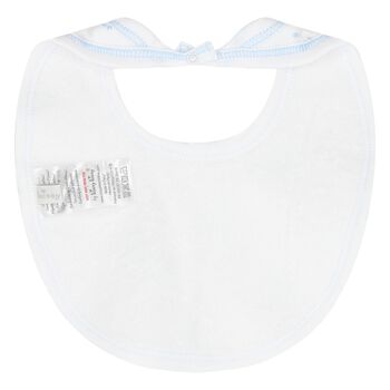 Baby Boys White & Blue Giraffe Bib