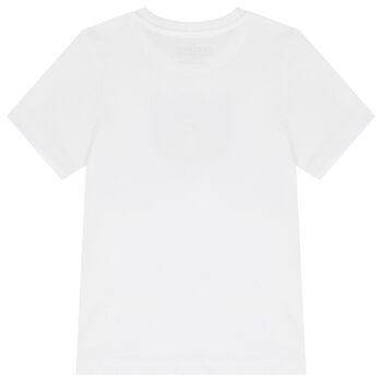 Boys White Teddy Bear Logo T-Shirt