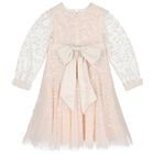 Girls Pink Dappled Sequin Embellished Dress, 1, hi-res