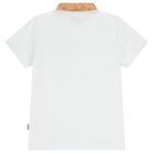 Boys White Logo Polo Shirt, 1, hi-res