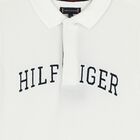 Boys White Varsity Logo Polo Shirt, 1, hi-res