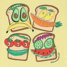 تيشيرت أولاد بطبعة ساندويتش باللون الأصفر, 2, hi-res