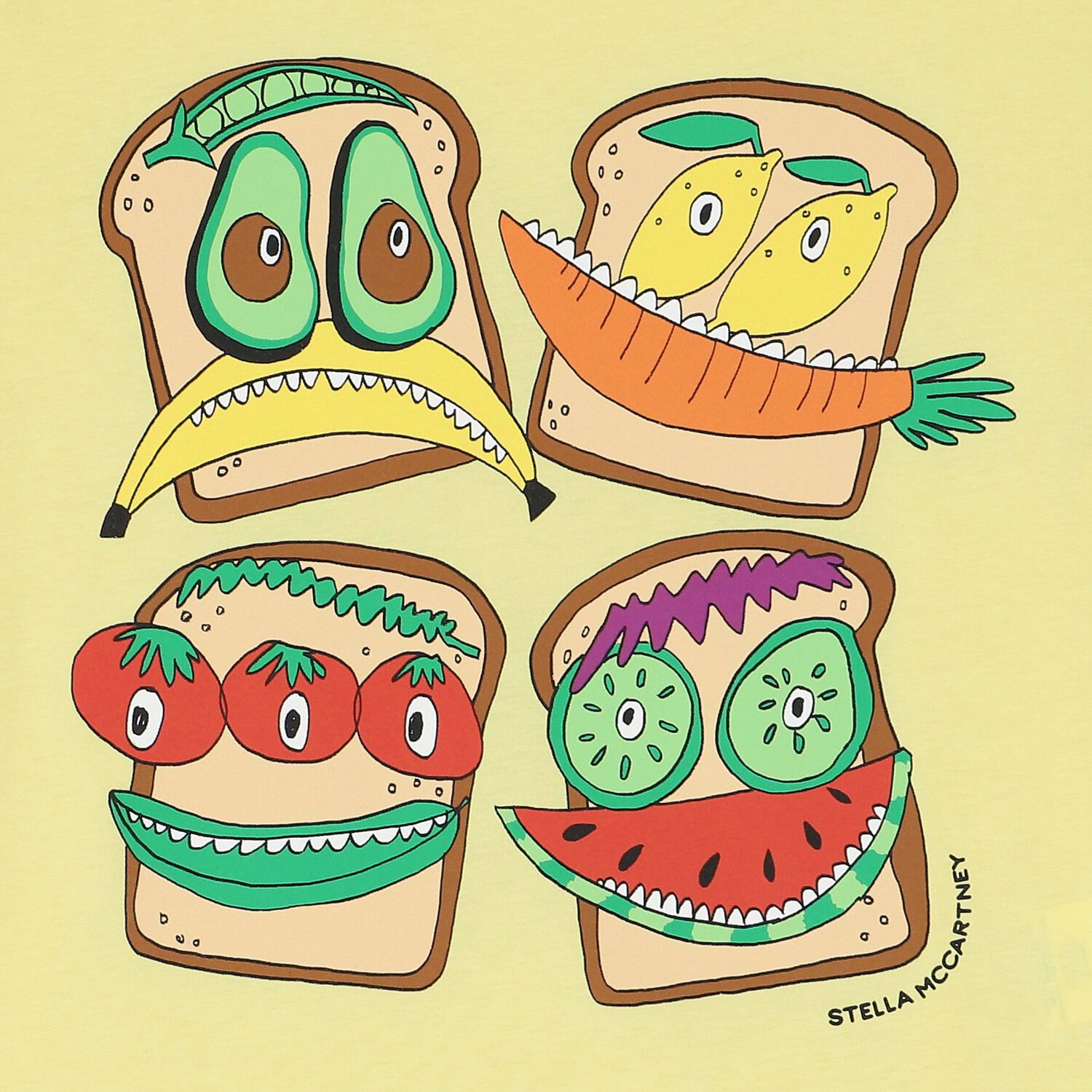 تيشيرت أولاد بطبعة ساندويتش باللون الأصفر, 2, hi-res