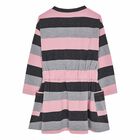 Girls Pink & Grey Striped Dress, 1, hi-res