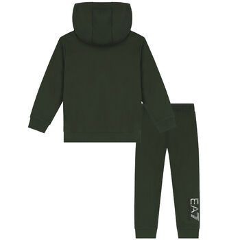 Boys Green Logo Tracksuit