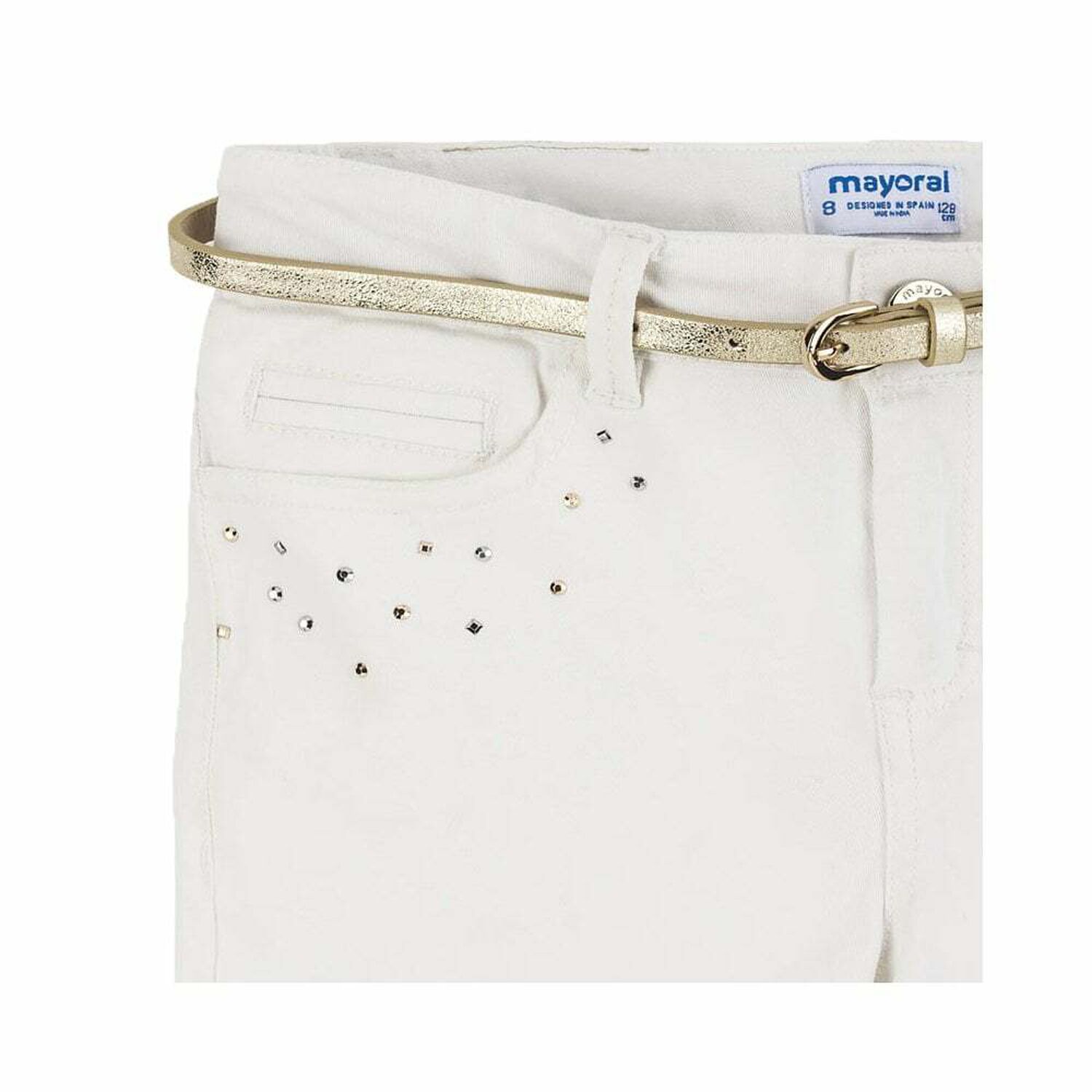 Girls Ivory Embellished Shorts, 1, hi-res image number null