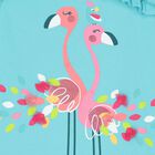 Girls Turquoise Flamingo Dress, 1, hi-res