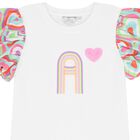 Girls Pink Cotton Sequin & Heart Skirt Set, 1, hi-res