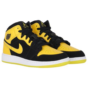  Air Jordan 1  حذاء رياضى باللون الاسود والاصفر والابيض 