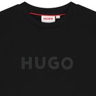 تيشيرت أولاد بالشعار باللون الأسود, 1, hi-res