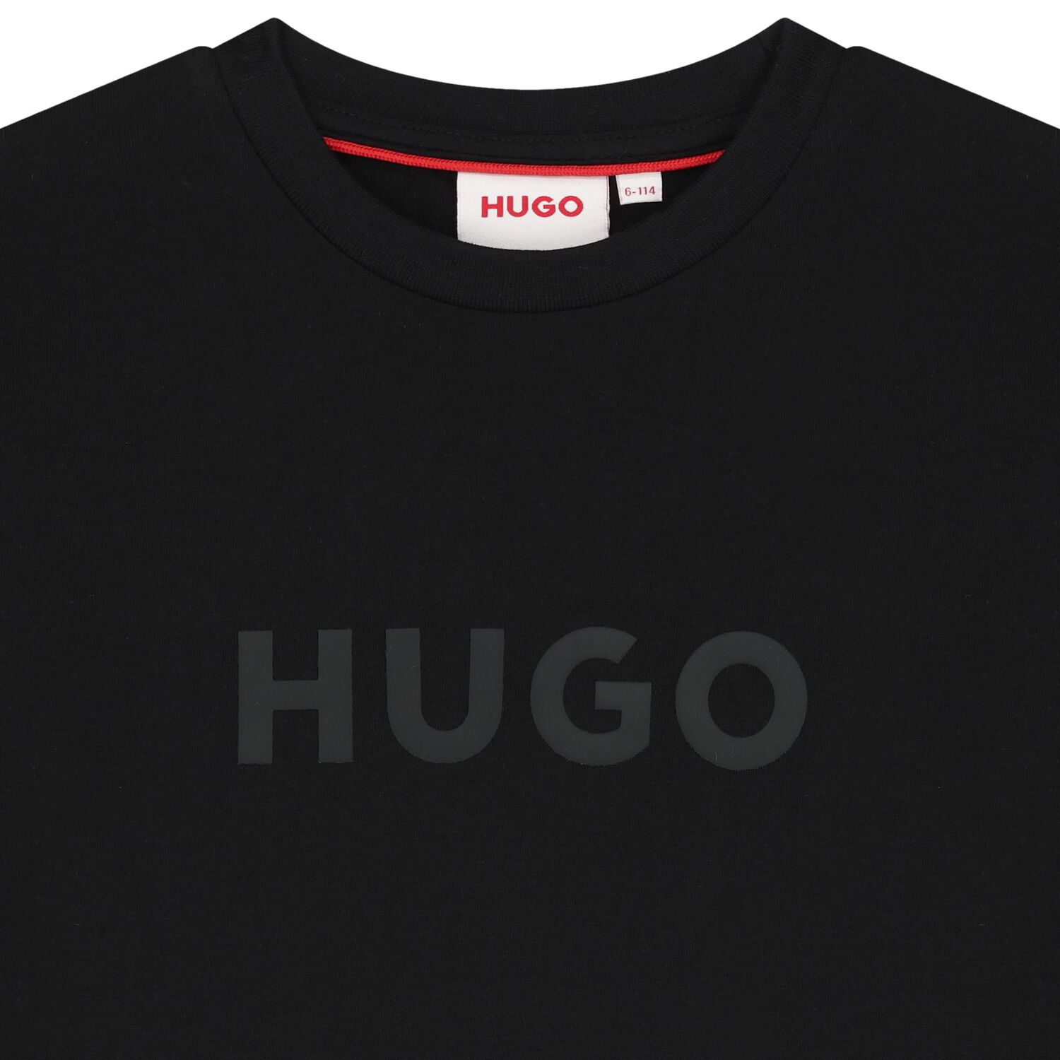 تيشيرت أولاد بالشعار باللون الأسود, 1, hi-res