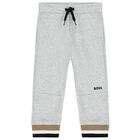 بدلة رياضية أولاد بالشعار باللون الرمادى, 1, hi-res