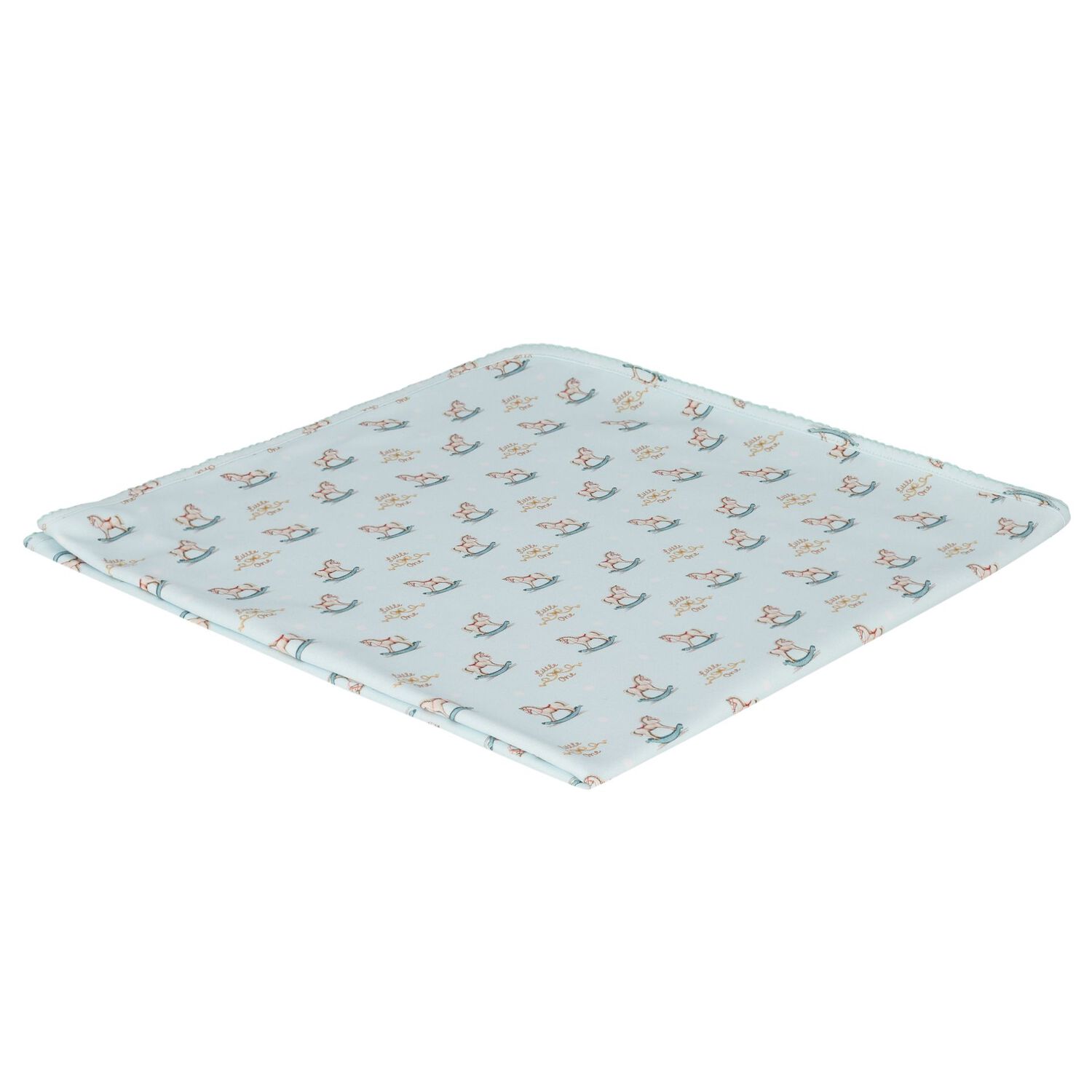 Blue Rocking Horse Baby Blanket, 1, hi-res
