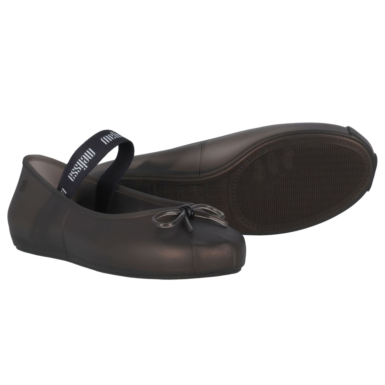 Girls Black Bow Jelly Shoes, 1, hi-res image number null