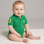 Baby Boys Green Logo Bodysuit, 1, hi-res