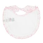 Baby Girls White & Pink Royal Bib, 1, hi-res
