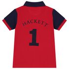 Boys Blue & Red Logo Polo Shirt, 1, hi-res