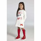 Girls White Jumper Dress, 1, hi-res