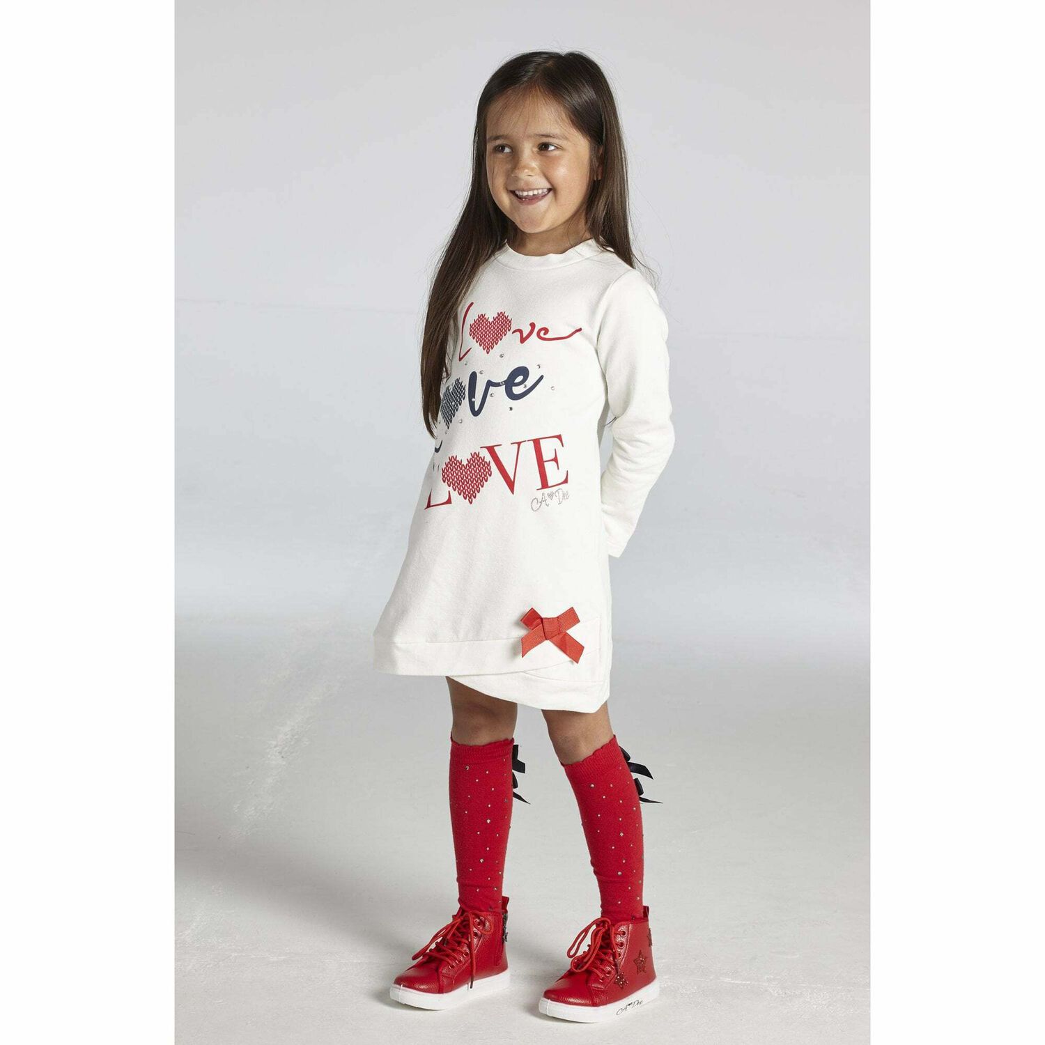 Girls White Jumper Dress, 1, hi-res image number null