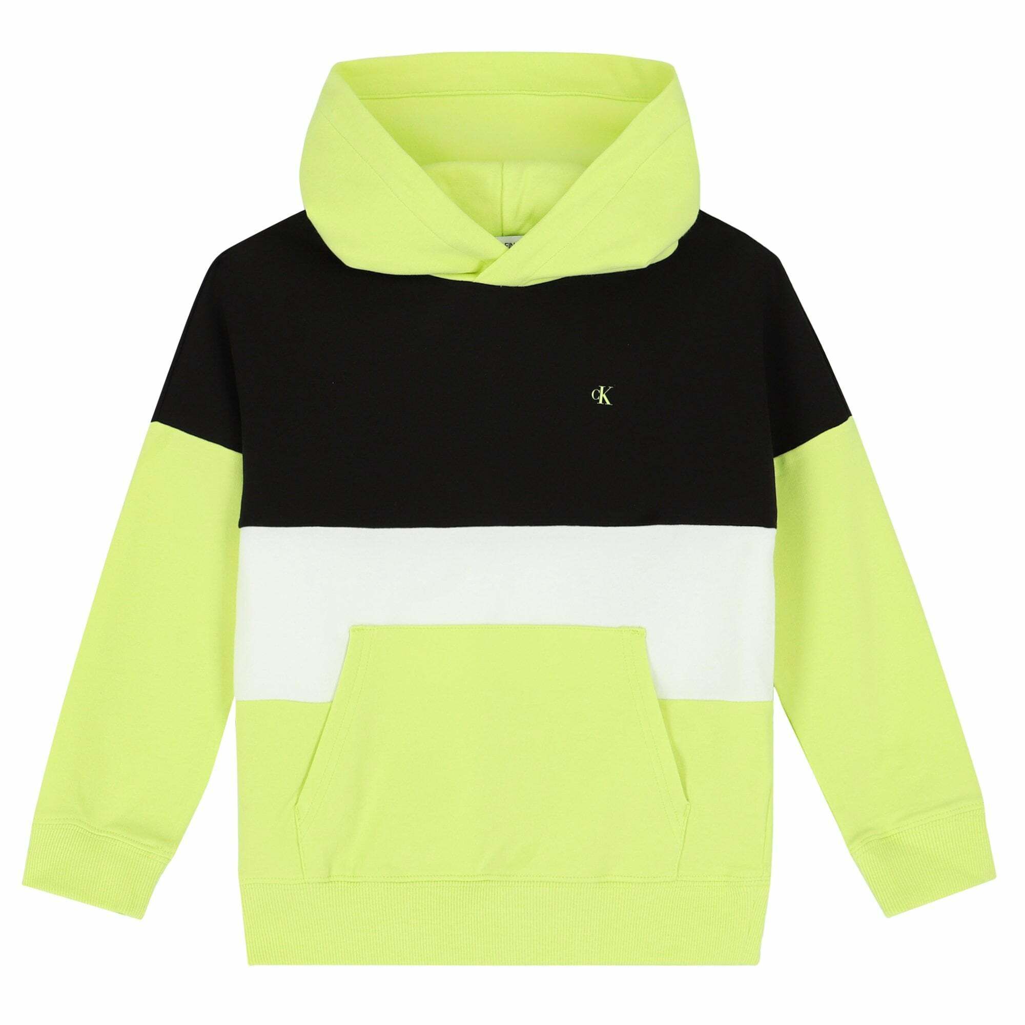 Calvin Klein Boys Grey Black Logo Hooded Top Junior Couture UAE