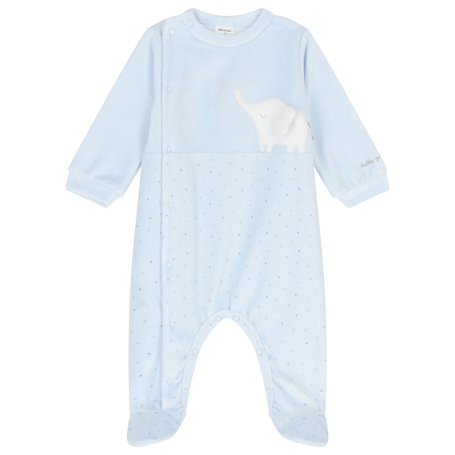 Baby Boys Blue Elephant Babygrow, 1, hi-res