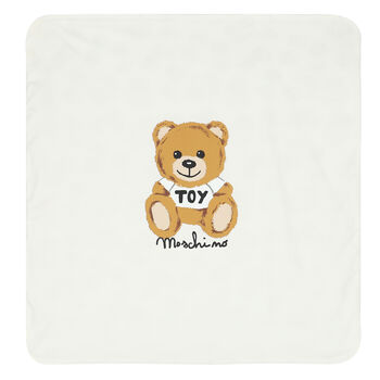 Ivory Teddy Logo Baby Blanket