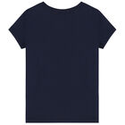 Girls Navy Polo Bear T-Shirt, 1, hi-res