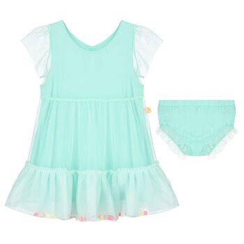 Younger Girls Blue Tiered Tulle Dress Set