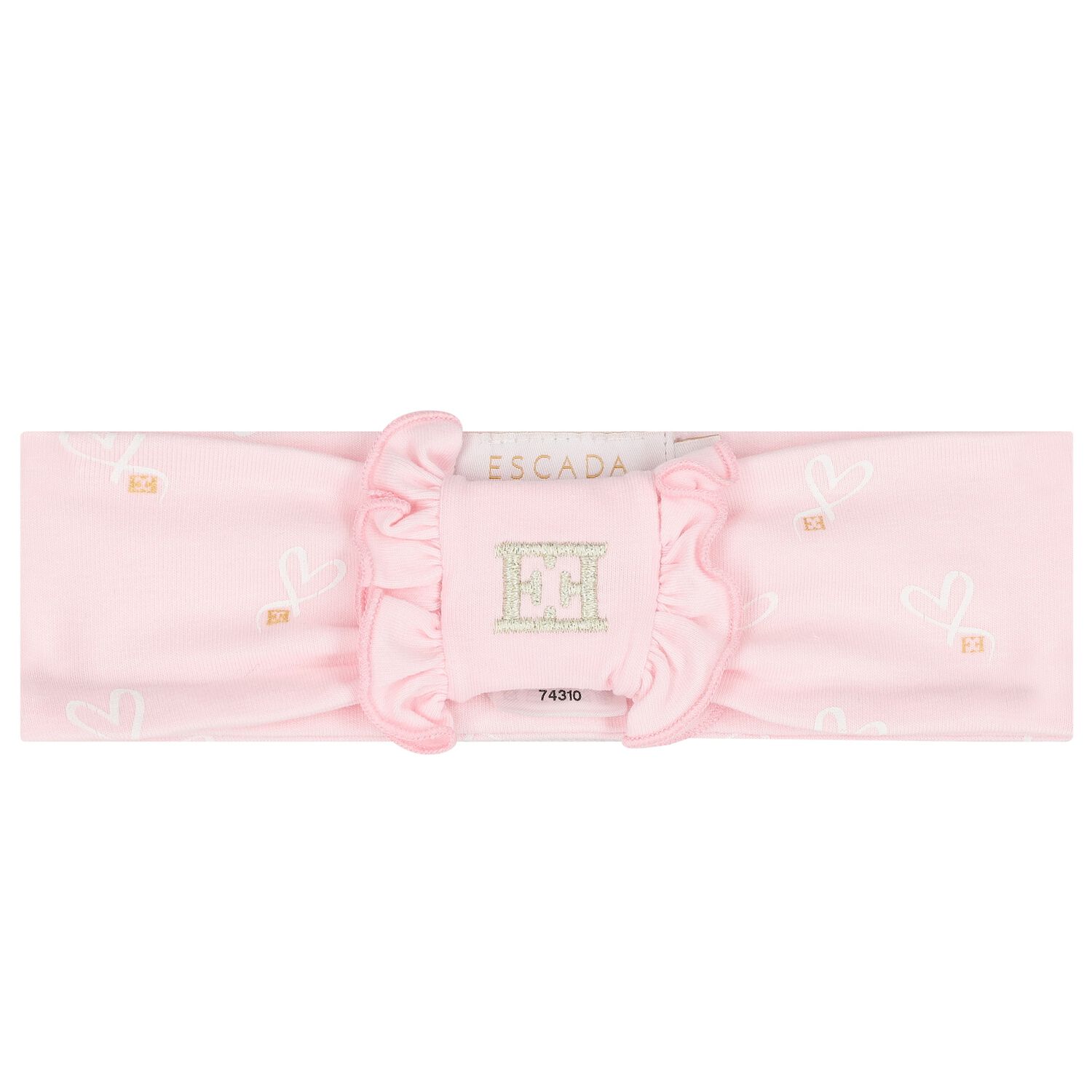 Baby Girls Pink Ruffled Headband, 2, hi-res