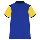Girls Blue & Yellow Logo Polo Dress, 1, hi-res