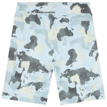 Boys Grey & Green Logo Shorts