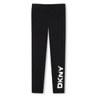 Girls Black Logo Leggings, 1, hi-res