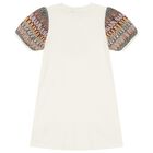 فستان بنات بالشعار باللون العاجي, 1, hi-res