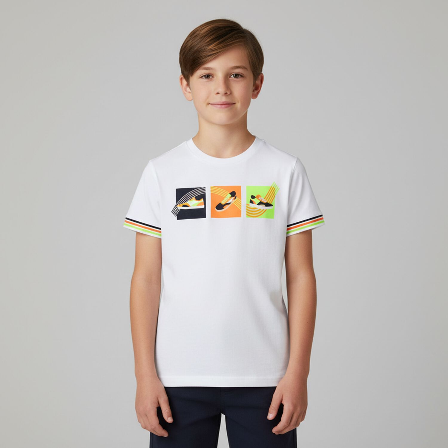 Boys White Sneaker T-Shirt, 2, hi-res image number null