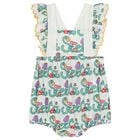 Baby Girls Ivory Floral Logo Romper, 1, hi-res