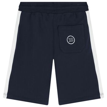 Boys Navy Blue Logo Shorts
