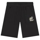 Boys Black Logo Shorts, 1, hi-res
