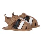 Baby Boys Beige Logo Sandals, 2, hi-res