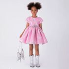 Girls Pink & Silver Bow Dress, 1, hi-res
