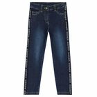 Boys Navy Logo Jeans, 1, hi-res
