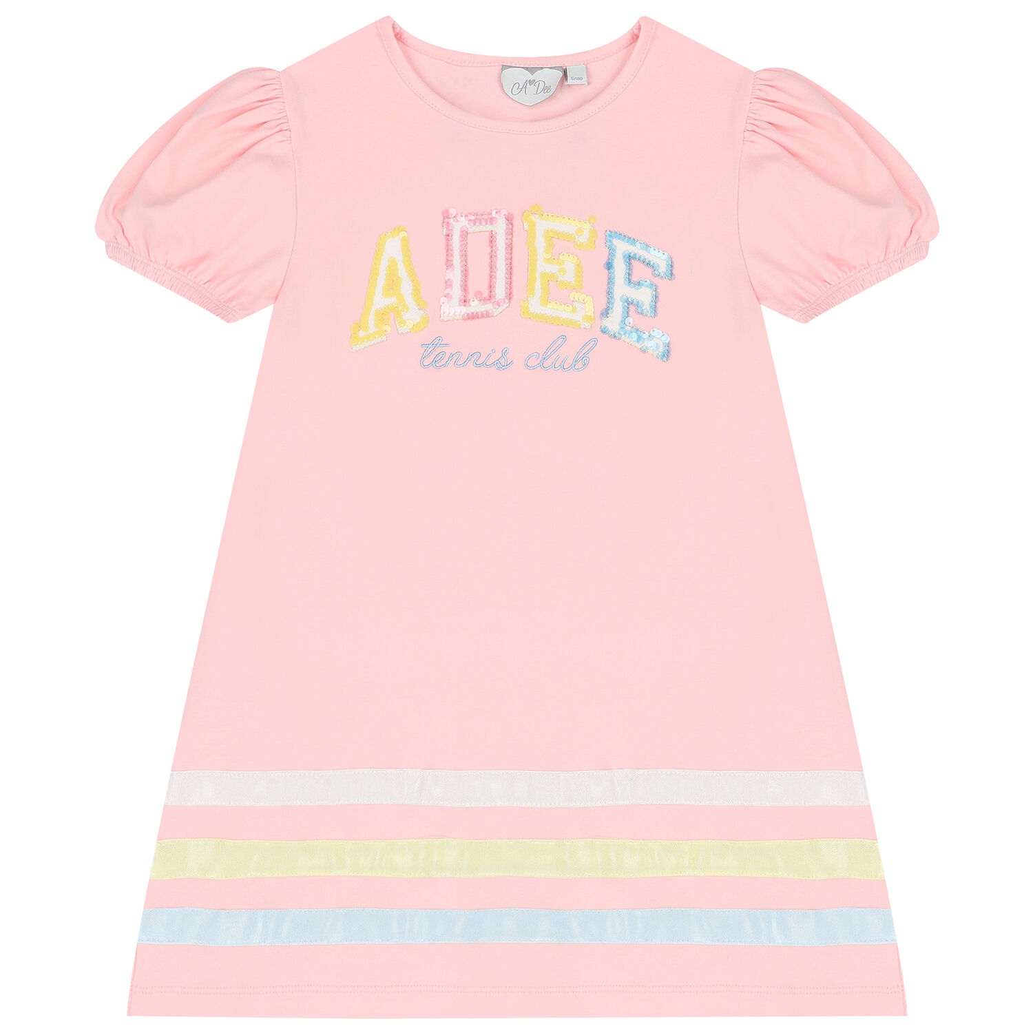 فستان مزين بالترتر باللون الزهري, 1, hi-res