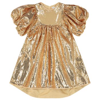 Girls Gold Sequin Dress