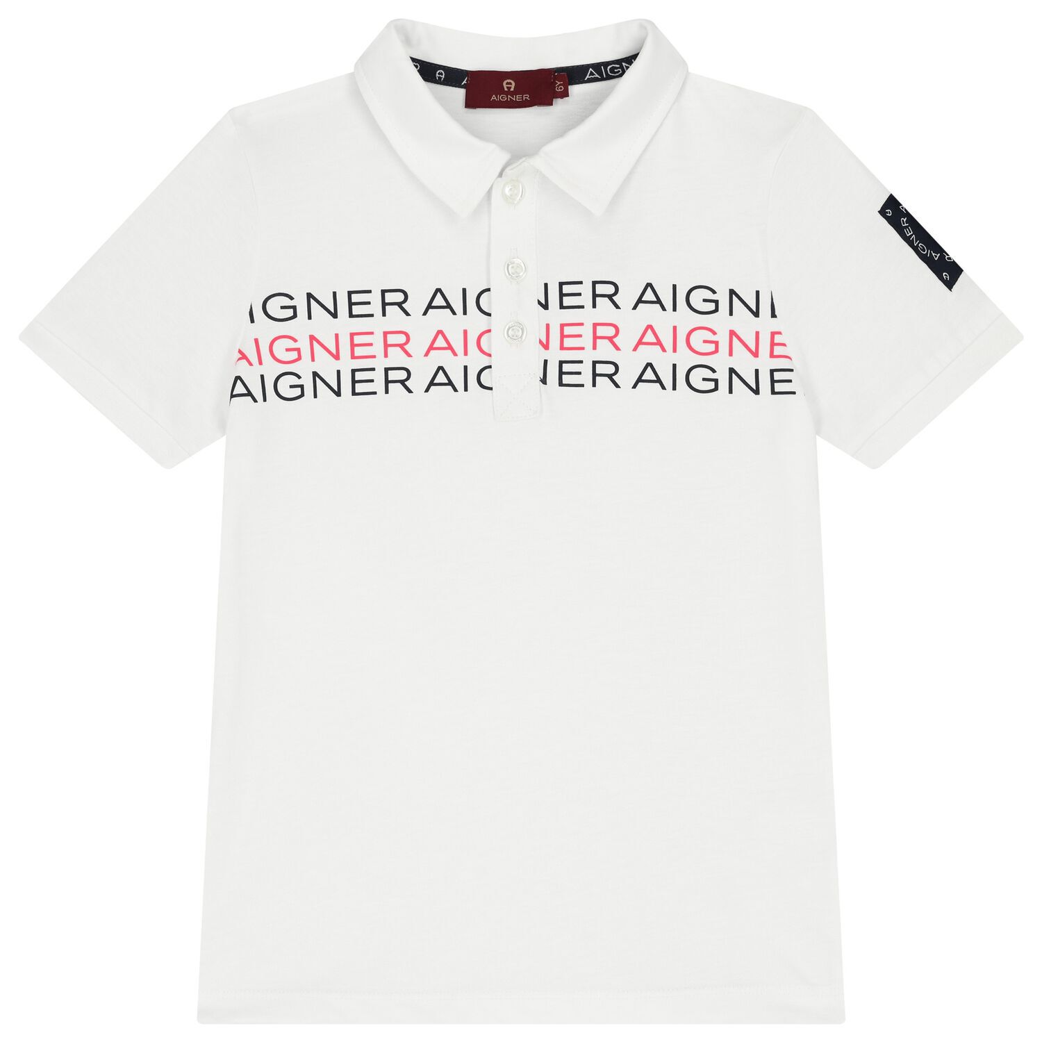 Boys White Logo Polo Shirt, 1, hi-res image number null