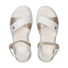 Girls White & Gold Logo Sandals, 1, hi-res
