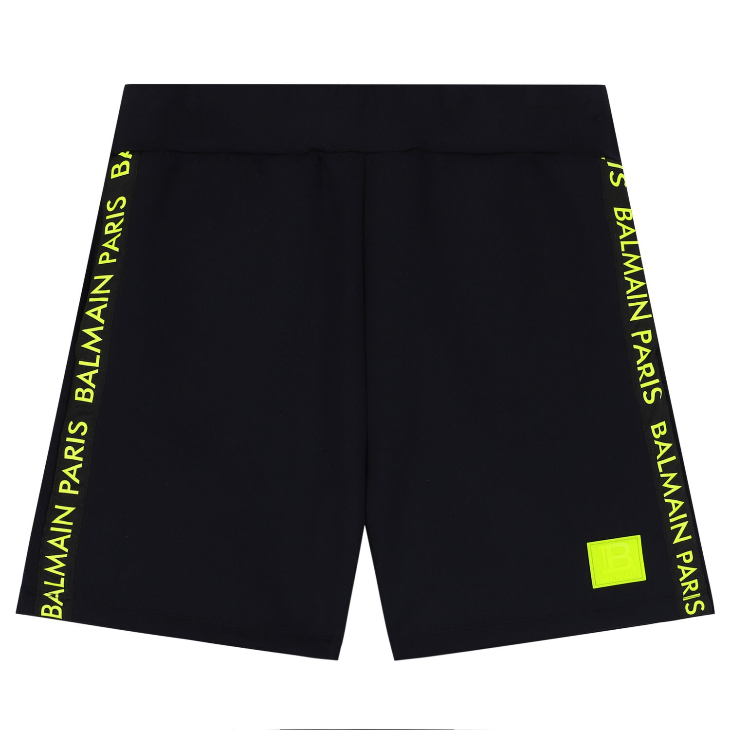 Boys Black & Neon Yellow Logo Shorts, 1, hi-res image number null