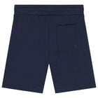 Boys Navy Blue Logo Shorts, 4, hi-res