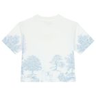 تيشيرت بنات بالشعار باللون الأبيض, 1, hi-res