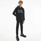 Boys Black Logo Hoodie, 1, hi-res